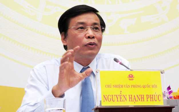 Chủ nhiệm Văn phòng Quốc hội Nguyễn Hạnh Phúc (Ảnh: Phạm Thịnh) 