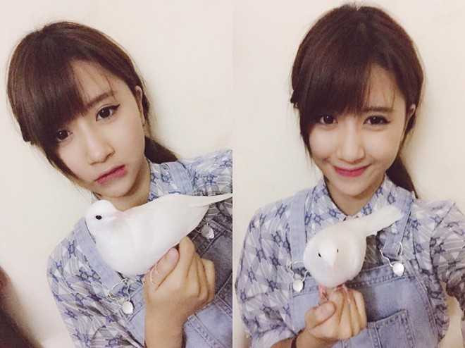 Quỳnh Anh Shyn khoe ảnh tập ảo thuật với bồ câu. Ảnh: NVCC.