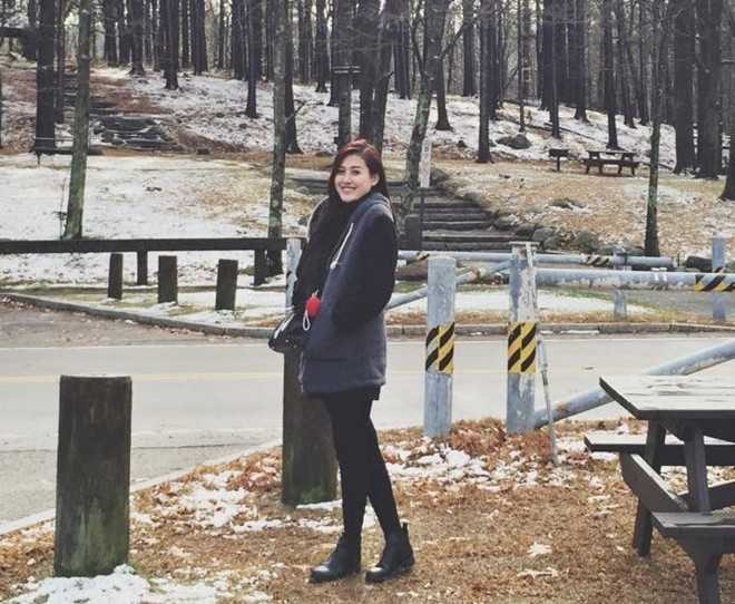 Hà Lade chụp ảnh tại Canada. Cô tên thật là Bùi Thanh Hà, sinh năm 1994, là gương mặt nổi bật trong giới hot teen Hà Thành. Ảnh: NVCC.