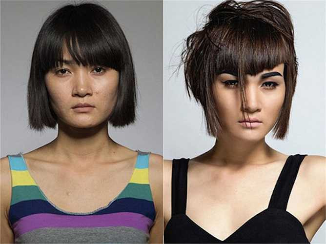 Màn thay đổi của mùa 2011 có vẻ gây nhiều tranh cãi nhất. Có những thí sinh đẹp lên trông thấy nhưng cũng có nhiều kiểu tóc khiến nhiều khán giả đặt dấu chấm hỏi. Dáng tóc này của Thùy Trang khá ấn tượng, kiểu tóc ngắn hợp gương mặt với phần mái so le lạ mắt, chỉ riêng những lọn tóc được kéo ra phía trước là có vẻ khó hiểu. 