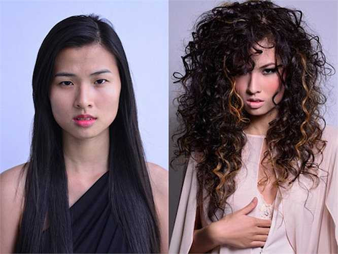 Kiểu đầu xoăn, xù như sợi mì tôm này của Cao Thiên Trang cũng hứng nhiều 'gạch đá'. Có người cho rằng nó rất ấn tượng nhưng một số fan lại phản đối và cho rằng mái tóc đen huyền của Thiên Trang khi mới dự thi còn đẹp hơn nhiều. 