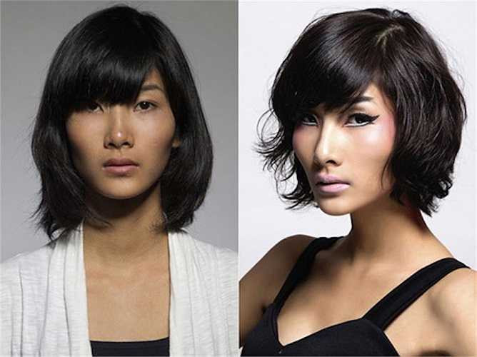 Kiểu đầu của quán quân Hoàng Thùy thực sự đẹp và giúp tôn lên góc cạnh trên gương mặt cũng như phần cổ cao rất đẹp của cô. 