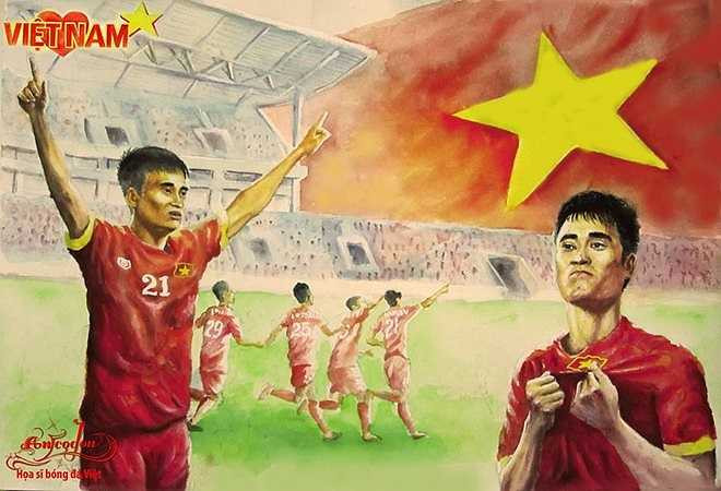 Vũ Minh Tuấn có 2 bàn thắng cho tuyển Việt Nam ở vòng bảng. Đáng tiếc, anh bị treo giò ở trận bán kết lượt đi. (Tranh: An Thắng)