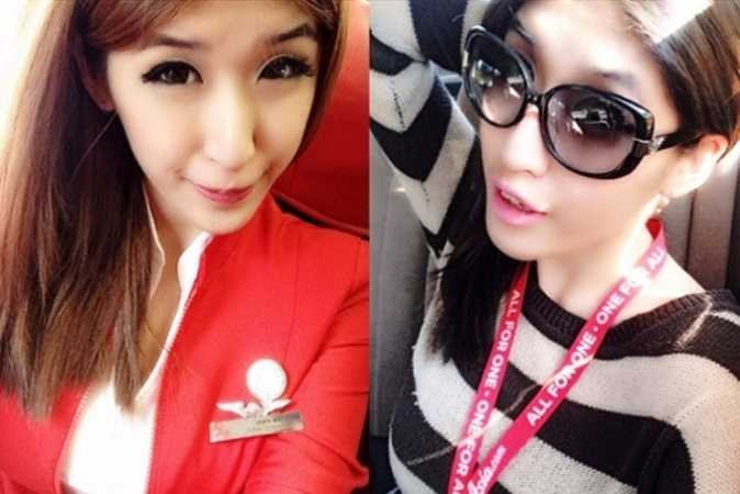 Joey Ng có đôi mắt to, luôn tạo dáng nháy mắt chu môi dễ thương.