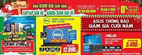 MediaMart tiếp tục giảm giá lớn Mùa mua sắm cuối năm