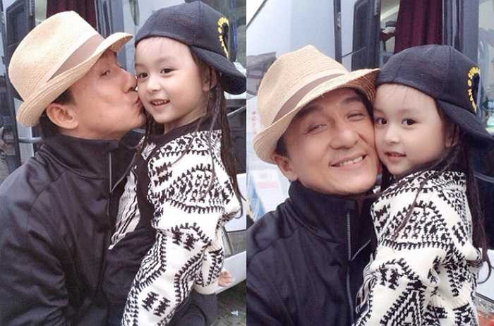 Ngôi sao Thành Long âu yếm diễn viên nhí đáng yêu của Thiên tướng hùng sư.