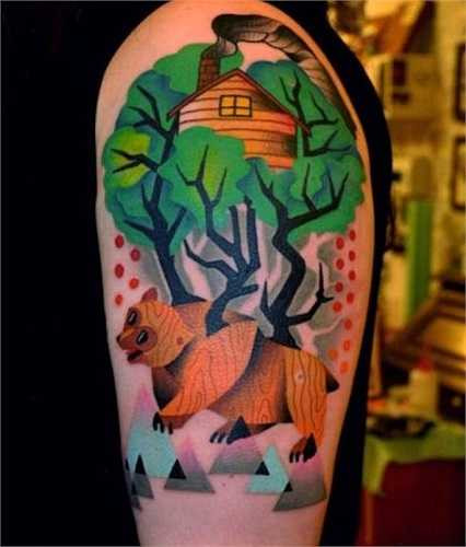 Xăm sống động: Kiểu xăm này không cụ thể rõ ràng là phong cách nào, đôi khi còn được gọi là xăm nhiều màu. 