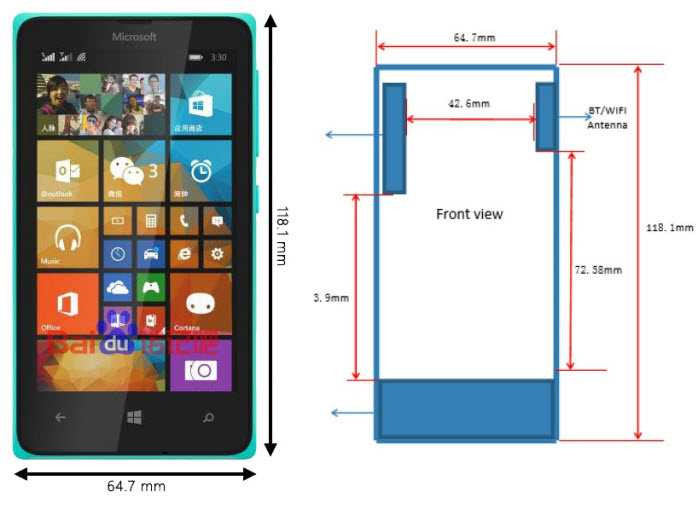 Kích thước Lumia 435? 