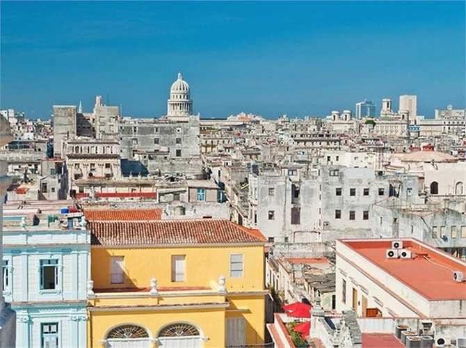 4. Havana, Cuba. Thành phố nghìn năm tuổi Havana là thành phố đầy màu sắc, từng được UNESCO công nhận là di sản thế giới. 