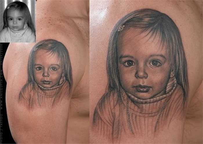 Xăm chân dung: Nhiều người thường có xu hướng để hình những người mình yêu quý, hâm mộ lên cơ thể. Song đây không được coi là cách làm hay.