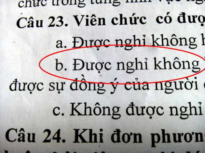 Bị lộ kết quả vẫn giữ nguyên