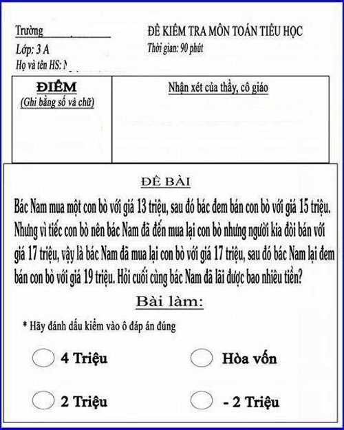 Bài toán tính lãi bán bò