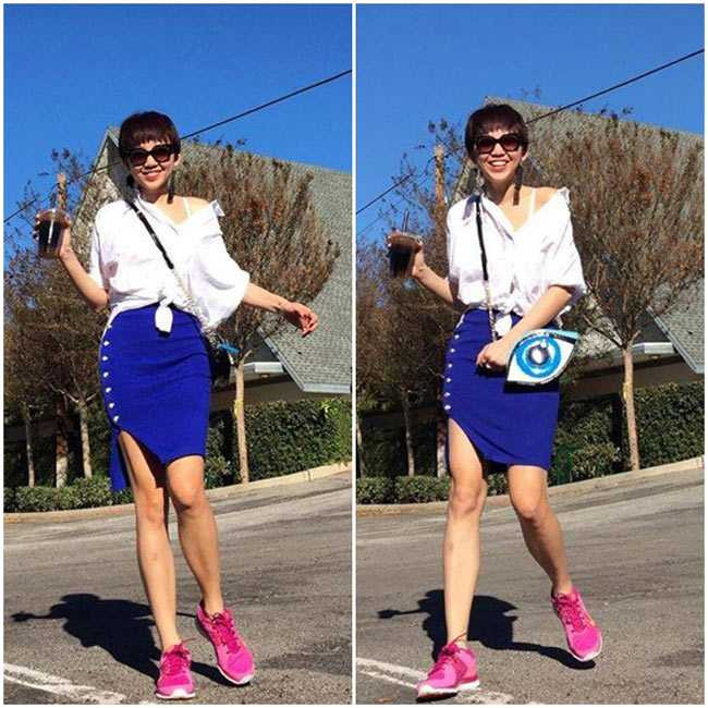 Chiếc sơ mi trong tay nữ ca sỹ luôn trở nên cuốn hút