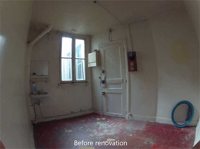 Hình ảnh bên trong căn hộ trước khi cải tạo. Căn hộ chỉ có diện tóc 7 m2 tưởng chừng rất khó để bày biện cho 1 người ở.