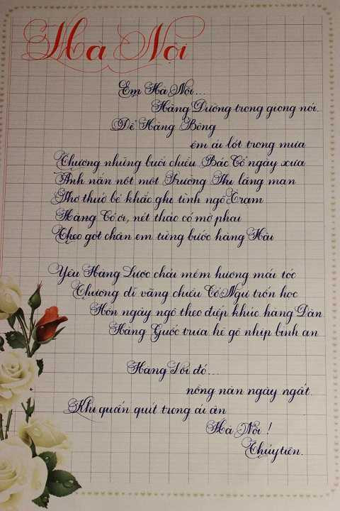 Nữ sinh công đoàn viết chữ đẹp như in