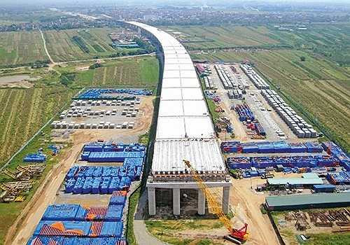 Tổng quan cầu dẫn phía Bắc (huyện Đông Anh).