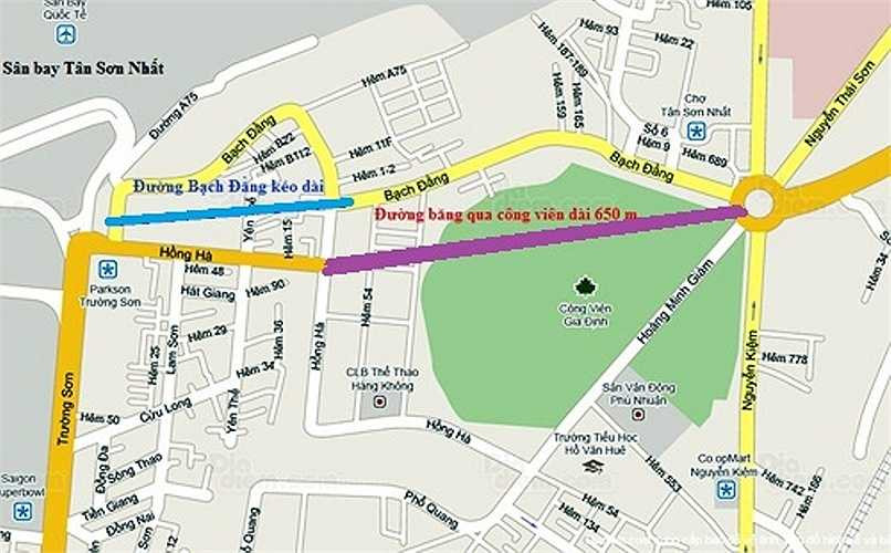 Một phần đất của công viên Gia Định có chiều dài 650 m, rộng 20 m sẽ bị 'xóa sổ' để làm đường dẫn vào sân bay Tân Sơn Nhất.