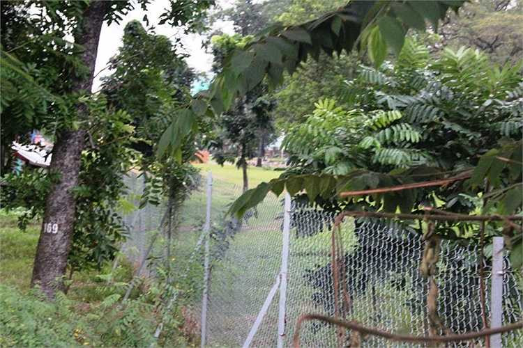 Hàng rào ngăn cách giữa khu vực đất quy hoạch dự án đường dẫn với khu vui chơi giải trí trong công viên Gia Định.