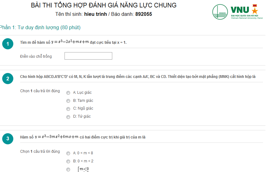 Bài thi kiểu Mỹ