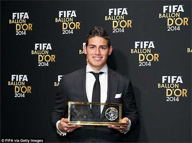 James Rodriguez nhận giải Puskas cho pha ghi bàn đẹp nhất năm
