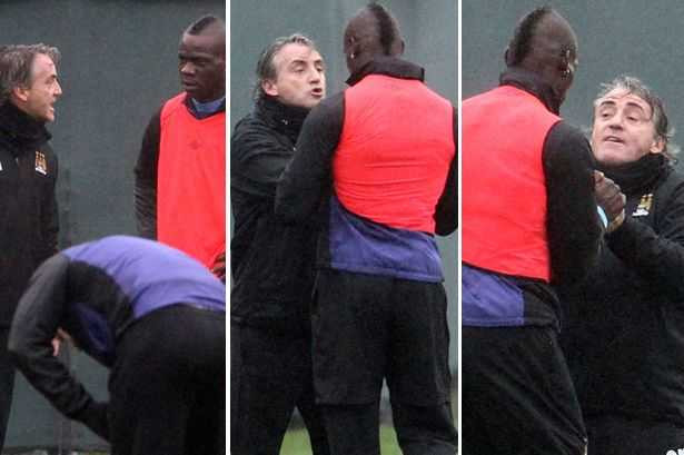 Balotelli từng suýt choảng Mancini khi còn ở Man City