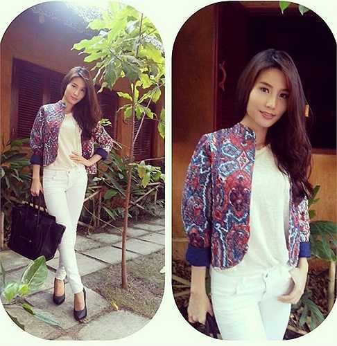 Chếc áo mang họa tiết khỏe khoắn này không phù hợp để mix với bộ cánh đậm chất công sở.