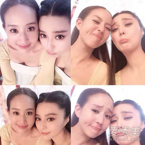 Phạm Băng Băng và Trương Quân Ninh trên phim trường.