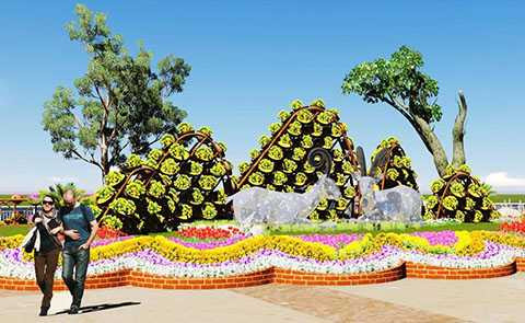 Đà Nẵng, đường hoa, Tết Ất Dậu, sắc xuân, Bạch Đằng, tết nguyên đán