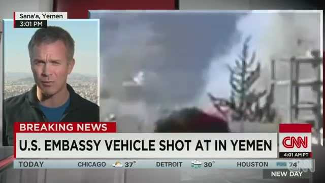 Bản tin của CNN về vụ nổ súng vào xe của Đại sứ quán Mỹ ở Yemen