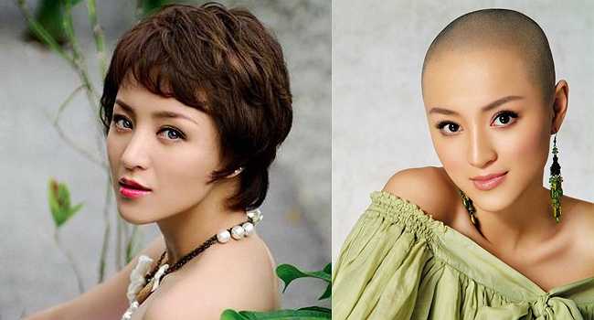 Nữ minh tinh Phương Viên không hề kém sắc sau khi xuống tóc. 