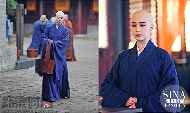 Dù không có tóc trên đầu nhưng cô vẫn đẹp thanh tao, thoát tục.