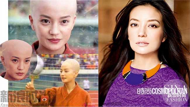 'Tóc gió thôi bay' không che mờ được vẻ đẹp của Triệu Vy.