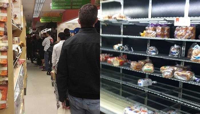 Người dần xếp hàng dài để đến siêu thị. Trận bão tuyết đến khá nhanh đã khiến họ không kịp tích trữ thức ăn. Các cửa hàng cũng vậy. Giao thông ngưng trệ khiến cho nguồn cung cấp hàng hóa không kịp giao đúng giờ