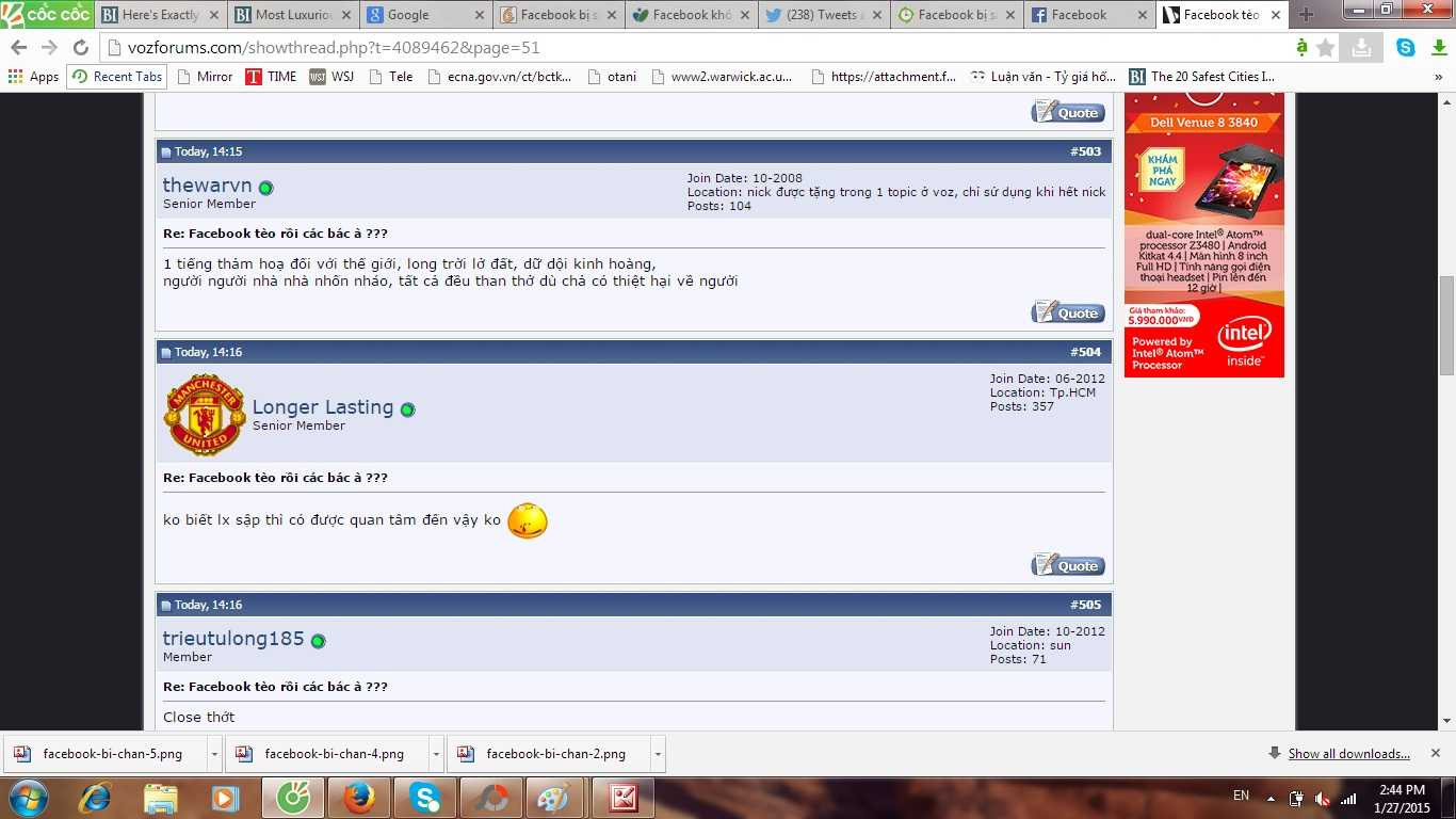 Thông tin sập Facebook được chia sẻ trên một diễn đàn thu hút tới hơn 500 lượt bình luận