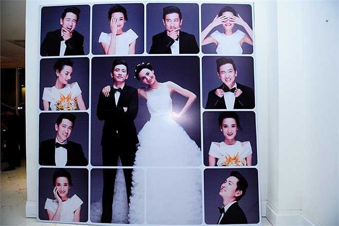 Sau đám cưới đơn giản diễn ra tại quê nhà cô dâu - Quảng Bình, ngày 11/1, Lê Thúy và chồng Việt kiều tổ chức lễ thành hôn, đãi tiệc bạn bè thân thiết ở một trung tâm tiệc cưới tại TP.HCM. Trong tiệc cưới lần hai, chú rể Đỗ Khải An là người tự tay đảm nhận việc trang trí khung cảnh sảnh tiệc và bên trong khu vực đãi khách. Đây cũng là món quà mà anh muốn dành tặng cô dâu Lê Thúy. Trong ảnh, khung hình cưới của đôi vợ chồng son được in khổ lớn, đặt trang trọng ở khu vực đón khách. 