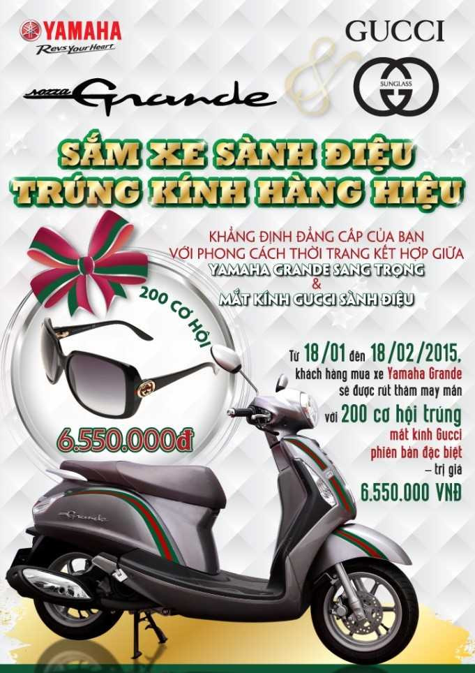 Khẳng định đẳng cấp cùng xe Yamaha Grande và mắt kính Gucci