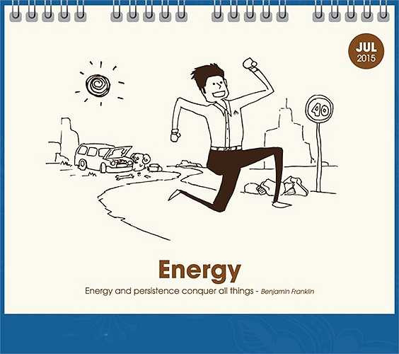 Các chủ đề của tháng như cần thêm năng lượng, vượt qua thử thách, cần phải có sự phối hợp kết nối với các bộ phận khác (energy, challenge, connection).