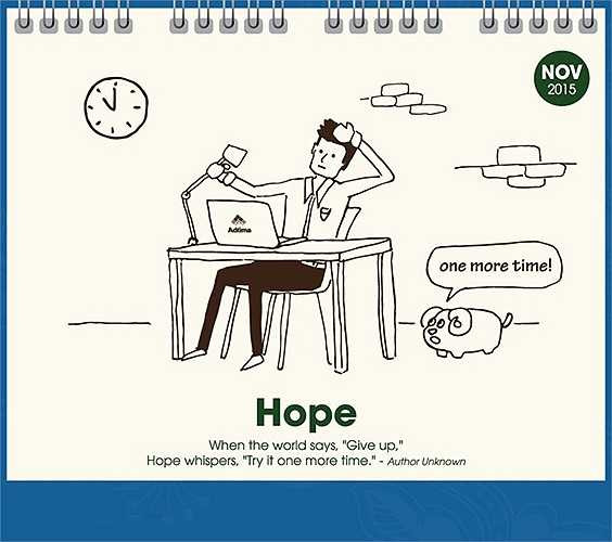 Các chủ đề của ba tháng này là động viên, khen ngợi tiếp thêm động lục, hy vọng, thành tựu đạt được (motivation, hope, achievement).