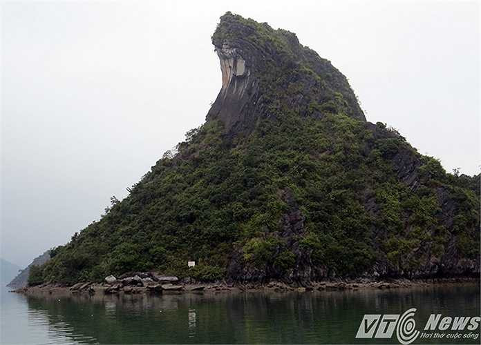 Đảo đá như một con sóng bạc đầu khổng lồ trước biển