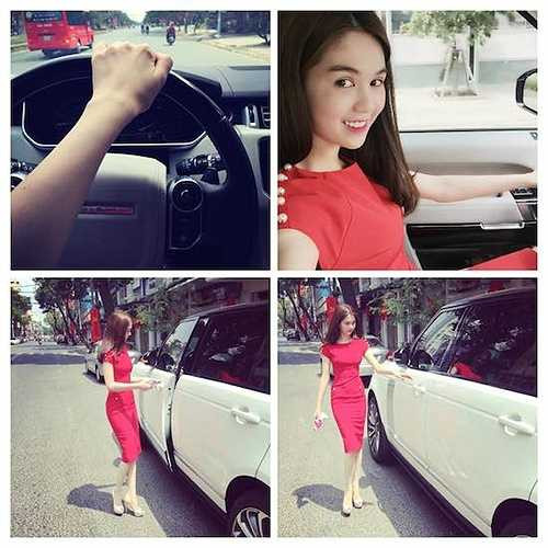 Ngọc trinh diện đầm ôm sát khoe eo thon đi chơi.