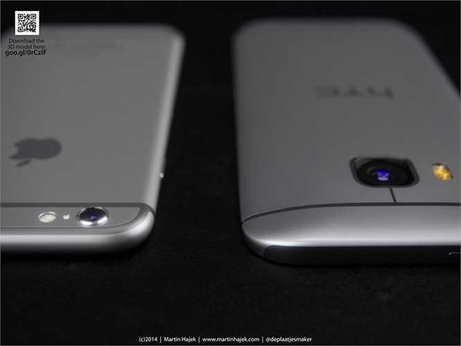 Camera trên One M9 được đồn có độ phân giải 20 megapixel với đèn flash LED kép. Trong khi đó công nghệ UltraPixel được chuyển lên camera trước với cảm biến 4 megapixel. 