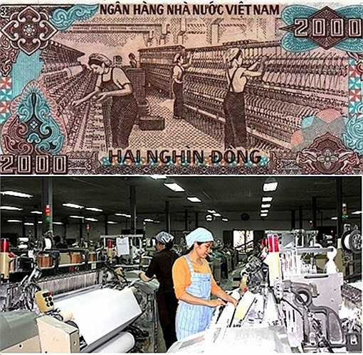 Từng là nhà máy lớn nhất Đông Dương và là địa cứ vững mạnh của phong trào công nhân thời kỳ cách mạng, bối cảnh sản xuất tại nhà máy Sợi Nam Định được Ngân hàng Nhà nước Việt Nam chọn in lên tờ tiền 2.000 đồng, phát hành năm 1988.