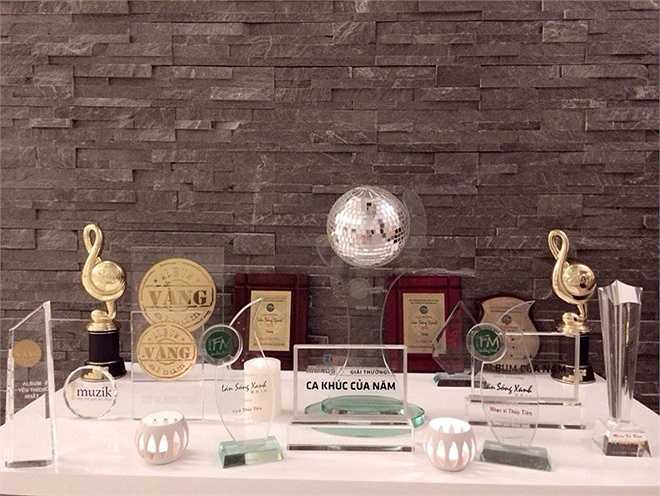 Góc để trưng bày những thành tựu của Thủy Tiên trên con đường ca hát