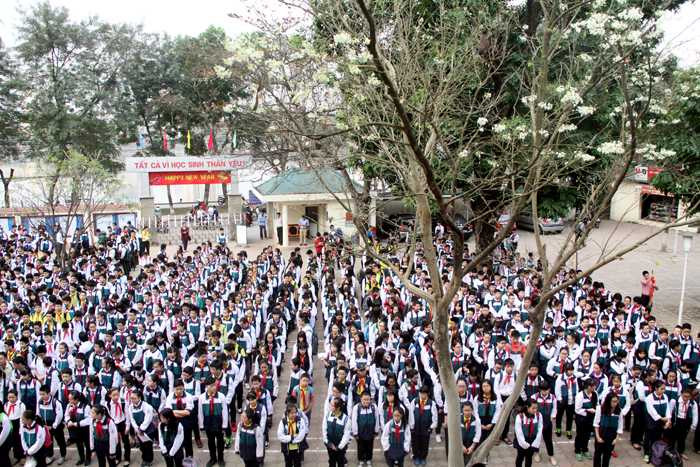 Học sinh hào hứng trồng cây đầu năm mới