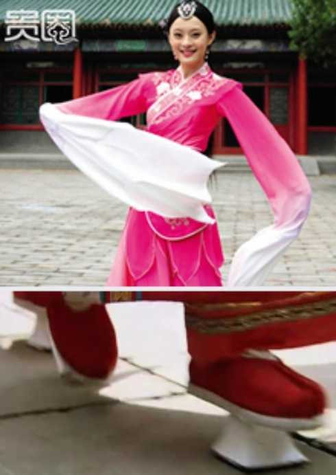 Tôn Lệ mất hơn 1 tháng để tập đi giày hoa bồn.