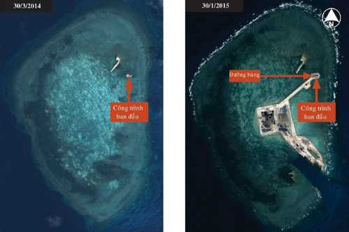 Trung Quốc mở rộng công trình trên đá Gaven thuộc quần đảo Trường Sa của Việt Nam