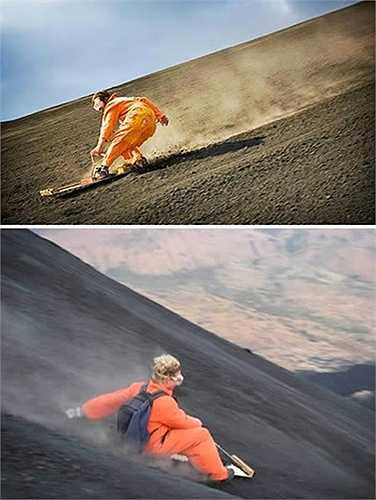 Trượt xuống từ núi lửa cao 714m còn đang hoạt động với tốc độ gần 100 km/h chỉ bằng một ván trượt được coi là một trong số những môn thể thao nguy hiểm nhất