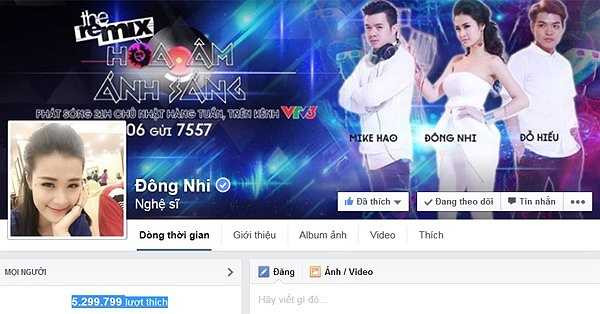 Đứng thứ 6 là ca sĩ Đông Nhi với gần 5,3 triệu lượt like. Đông Nhi là ca sĩ có sự thay đổi ngoạn mục từ dòng nhạc teen từng 'làm mưa làm gió' đến dòng nhạc dance sôi động.