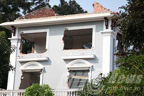 biệt phủ, tướng công an, Đà Nẵng, xây trái phép, tháo dỡ, đập phá