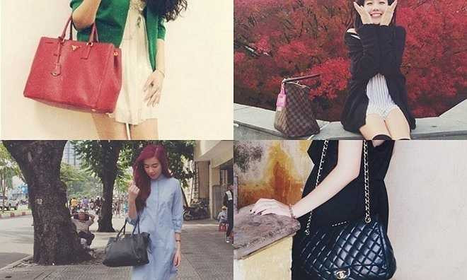 Saffiano của Prada, đều là thương hiệu được hot girl ưu chuộng. Chúng có giá từ vài chục đến trăm triệu đồng.